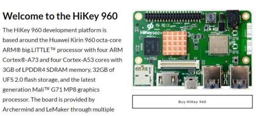 HiKey 960 、Kirin 960を搭載した、RaspberryPiのようなHUAWEIの開発用ボード