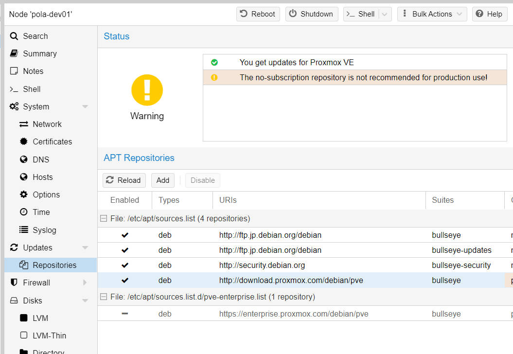 【Alder LakeN】Intel N100マシンにProxmox VE 7.4をインストールする しょぼんブログ