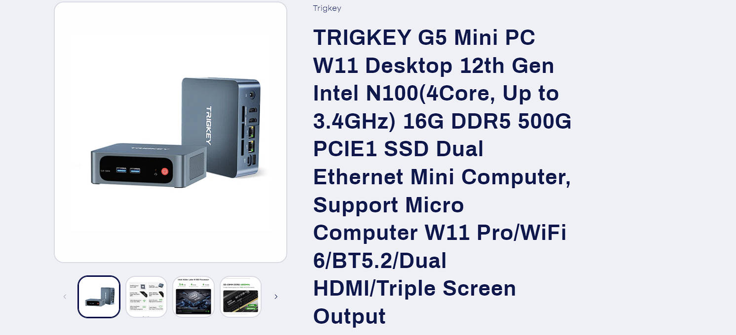 TRIGKEY N100ミニPCとパーツがセール価格でお得に