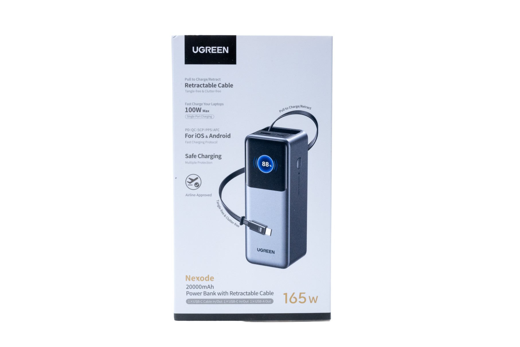 【PR】ケーブル内蔵型のUGREEN Nexode巻き取り式モバイルバッテリーをレビューしてみた